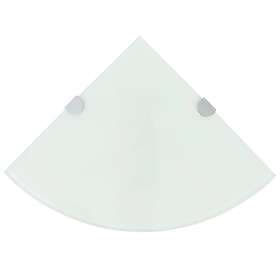 vidaXL Corner Shelves 2 pcs with Chrome Supports Glass White 35x35 cm