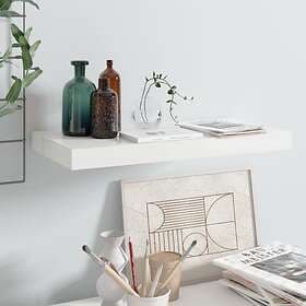 vidaXL Floating Wall Shelf High Gloss White 50x23x3.8 cm MDF