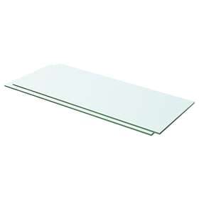 vidaXL Shelves 2 pcs Panel Glass Clear 60x20 cm
