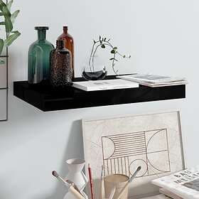 vidaXL Floating Wall Shelf High Gloss Black 40x23x3.8 cm MDF