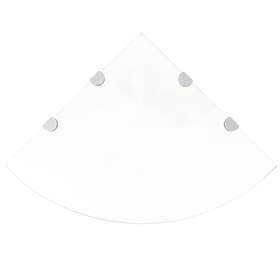 vidaXL Corner Shelf with Chrome Supports Glass Clear 45x45 cm