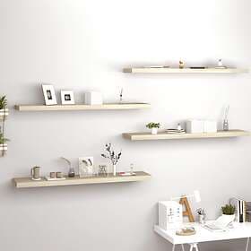 vidaXL Floating Wall Shelves 4 pcs Oak 120x23.5x3.8 cm MDF