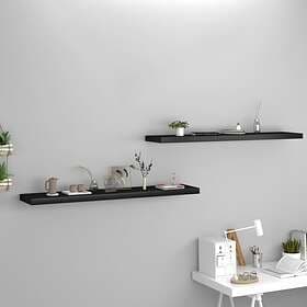 vidaXL Floating Wall Shelves 2 pcs Black 120x23.5x3.8 cm MDF