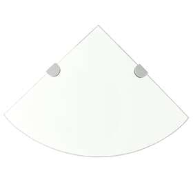 vidaXL Corner Shelves 2 pcs with Chrome Supports Glass Clear 35x35 cm