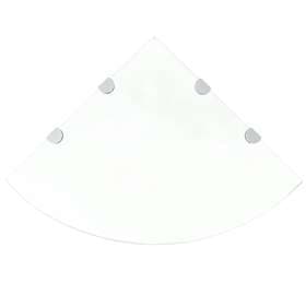 vidaXL Corner Shelves 2 pcs with Chrome Supports Glass Clear 45x45 cm