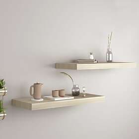 vidaXL Floating Wall Shelves 2 pcs Oak 60x23.5x3.8 cm MDF