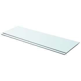 vidaXL Shelves 2 pcs Panel Glass Clear 90x30 cm