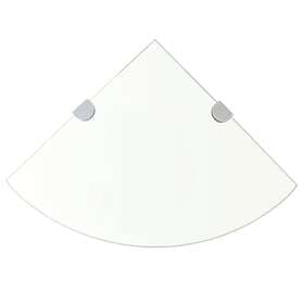 vidaXL Corner Shelf with Chrome Supports Glass Clear 25x25 cm