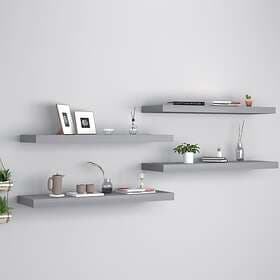 vidaXL Floating Wall Shelves 4 pcs Grey 80x23.5x3.8 cm MDF