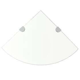 vidaXL Corner Shelf with Chrome Supports Glass Clear 35x35 cm