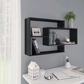 vidaXL Wall Shelves Black 104x20x58.5 cm Chipboard