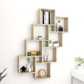 vidaXL Wall Cube Shelf Sonoma Oak 90x15x119 cm Chipboard