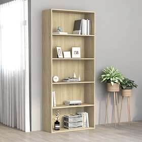 vidaXL 5-Tier Book Cabinet Sonoma Oak 80x30x189 cm Chipboard
