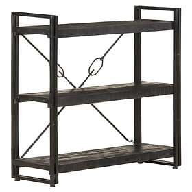 vidaXL 3-Tier Bookcase Black 90x30x80 cm Solid Mango Wood