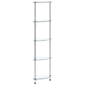 vidaXL 5-Tier Shelf Transparent 30x30x130 cm Tempered Glass