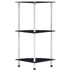 vidaXL 3-Tier Shelf Black 30x30x67 cm Tempered Glass