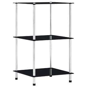 vidaXL 3-Tier Shelf Black 40x40x67 cm Tempered Glass