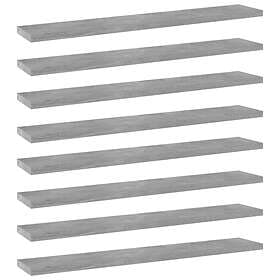 vidaXL Bookshelf Boards 8 pcs Concrete Grey 60x10x1.5 cm Chipboard
