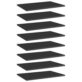 vidaXL Bookshelf Boards 8 pcs High Gloss Black 60x40x1.5 cm Chipboard