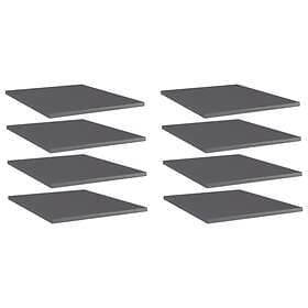 vidaXL Bookshelf Boards 8 pcs High Gloss Grey 40x50x1.5 cm Chipboard