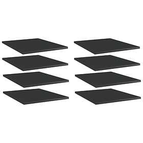 vidaXL Bookshelf Boards 8 pcs High Gloss Black 40x50x1.5 cm Chipboard