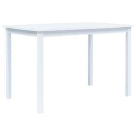 vidaXL Dining Table White 114x71x75 cm Solid Rubber Wood