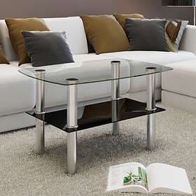 vidaXL Coffee Table Glass 2 Tiers