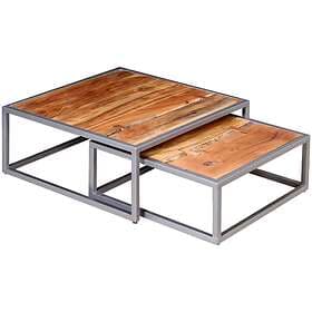 vidaXL Two Piece Coffee Table Solid Set Acacia Wood