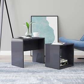 vidaXL Coffee Table Set High Gloss Grey 48x30x45 cm Chipboard