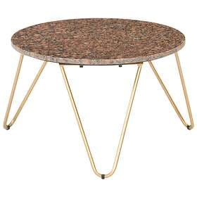 vidaXL Coffee Table Brown 65x65x42 cm Real Stone with Marble Texture