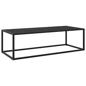vidaXL Coffee Table Black with Glass 120x50x35 cm