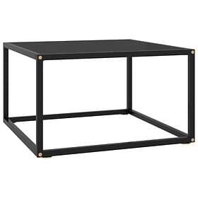 vidaXL Coffee Table Black with Glass 60x60x35 cm