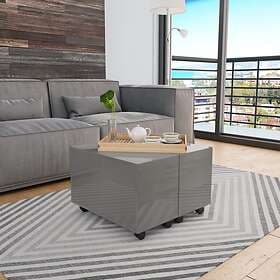 vidaXL Coffee Table High Gloss Grey 60x60x35 cm Chipboard