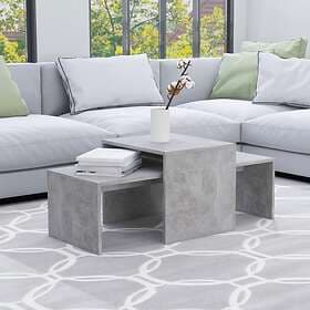 vidaXL Coffee Table Set Concrete Grey 100x48x40 cm Chipboard