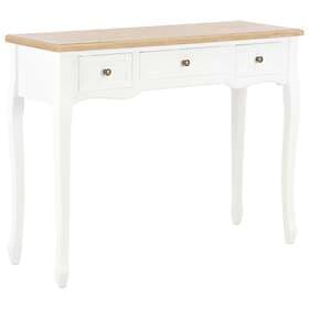 vidaXL Dressing Console Table with 3 Drawers White