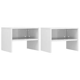 vidaXL Bedside Cabinets 2 pcs High Gloss White 40x30x30 cm Chipboard