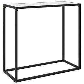 vidaXL Console Table White 80x35x75 cm Tempered Glass