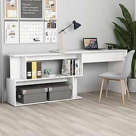 vidaXL Corner Desk White 200x50x76 cm Chipboard