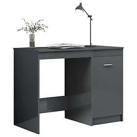 vidaXL Desk High Gloss Grey 100x50x76 cm Chipboard