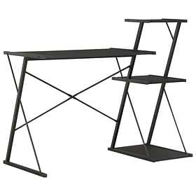 vidaXL Desk with Shelf Black 116x50x93 cm