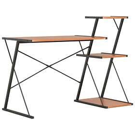 vidaXL Desk with Shelf Black and Brown 116x50x93 cm