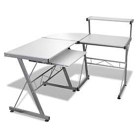 vidaXL Computer Desk with Pull-out Keyboard Tray L-shaped White