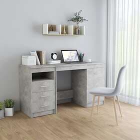 vidaXL Desk Concrete Grey 140x50x76 cm Chipboard