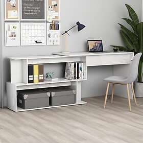 vidaXL Corner Desk High Gloss White 200x50x76 cm Chipboard