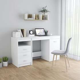 vidaXL Desk White 140x50x76 cm Chipboard
