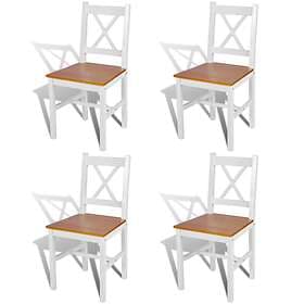 vidaXL Dining Chairs 4 pcs White Pinewood
