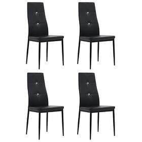 vidaXL Dining Chairs 4 pcs Black Faux Leather