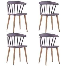 vidaXL Dining Chairs 4 pcs Grey Plastic