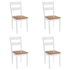 vidaXL Dining Chairs 4 pcs White Solid Rubber Wood