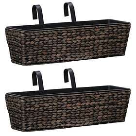 vidaXL Garden Planters 2 pcs Water Hyacinth Brown